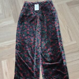 Zara Multicolor Velvet Trousers Laege